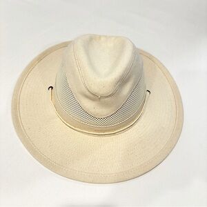 Henschel Neutral Canvas & Mesh Sun Hat with Adjustable Strap L